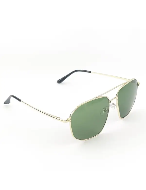 Golden Green Retro Aviator Metal Power Sunglasses|OscarEye|