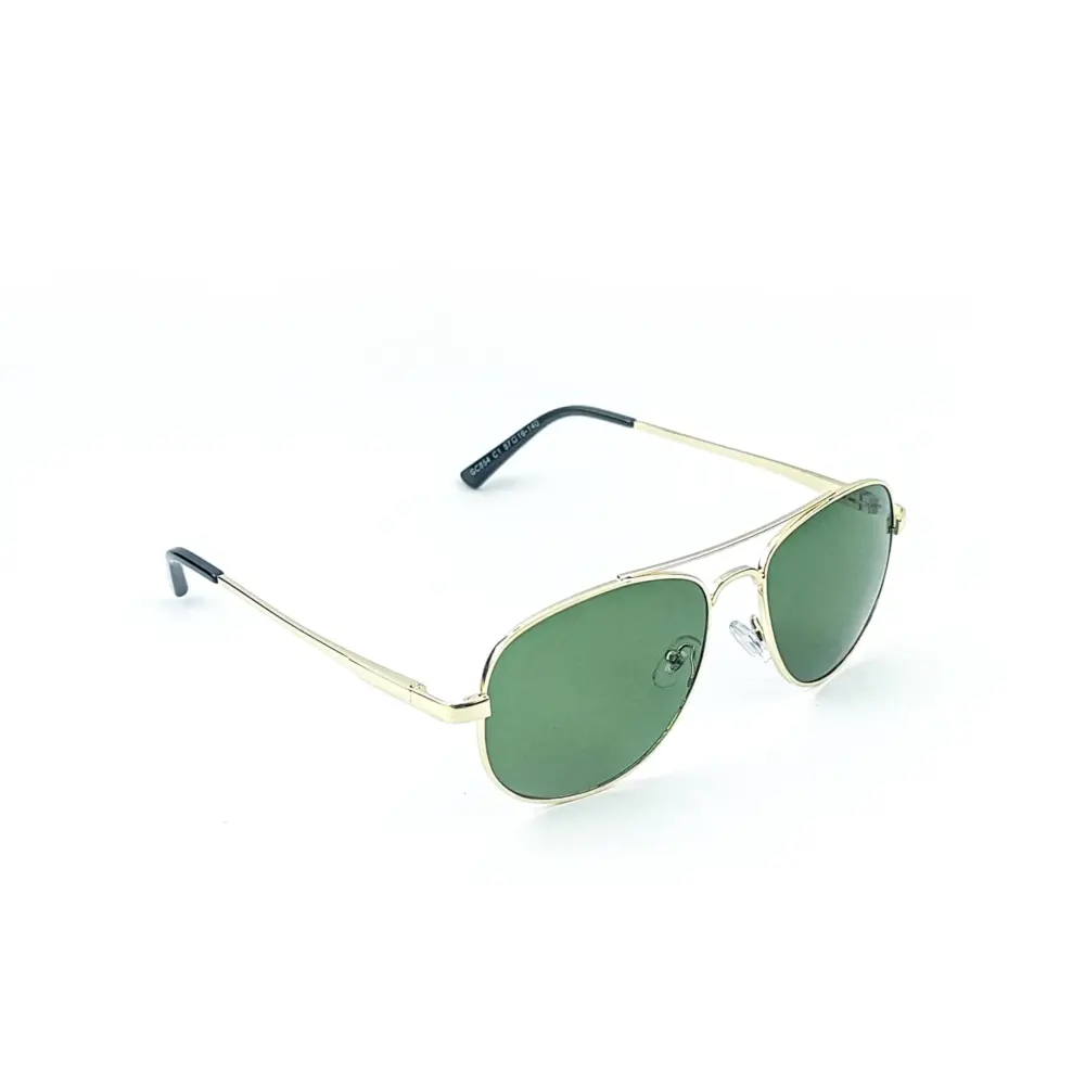 Golden Green Retro Aviator Metal Power Sunglasses|OscarEye|