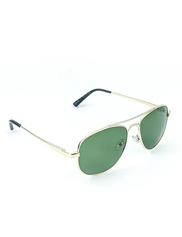 Golden Green Retro Aviator Metal Power Sunglasses|OscarEye|