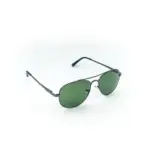 Gunmetal Grey & Green Retro Aviator Metal Power Sunglasses|OscarEye|