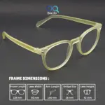 Matte Yellow panto round Computer glasses with UV400 Protection