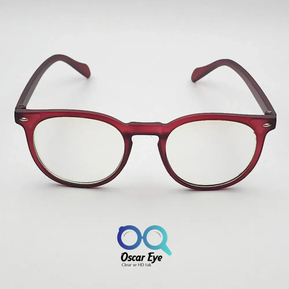 Matte Blue panto round eyeglasses with UV protection |OscarEye|