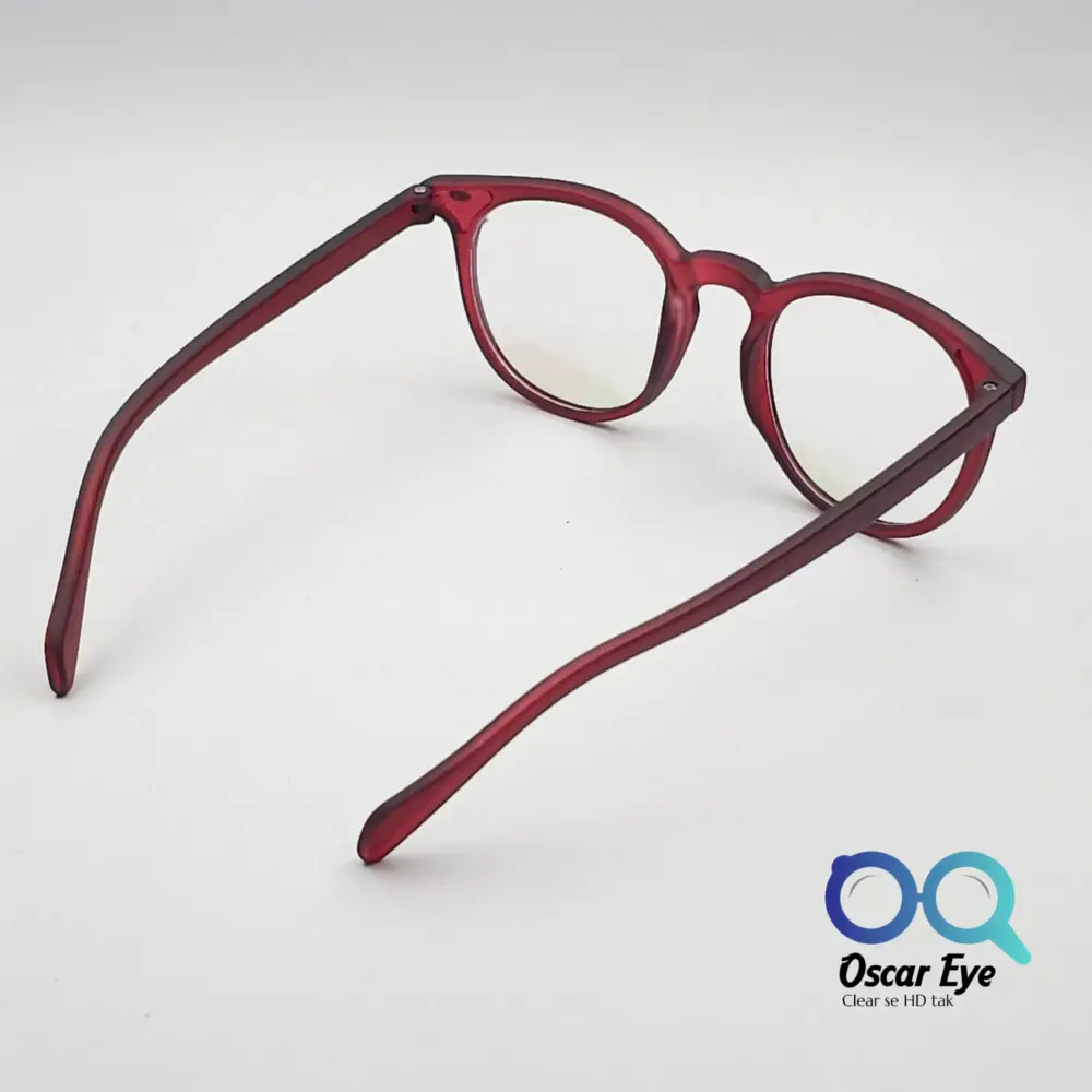 Matte Blue panto round eyeglasses with UV protection |OscarEye|