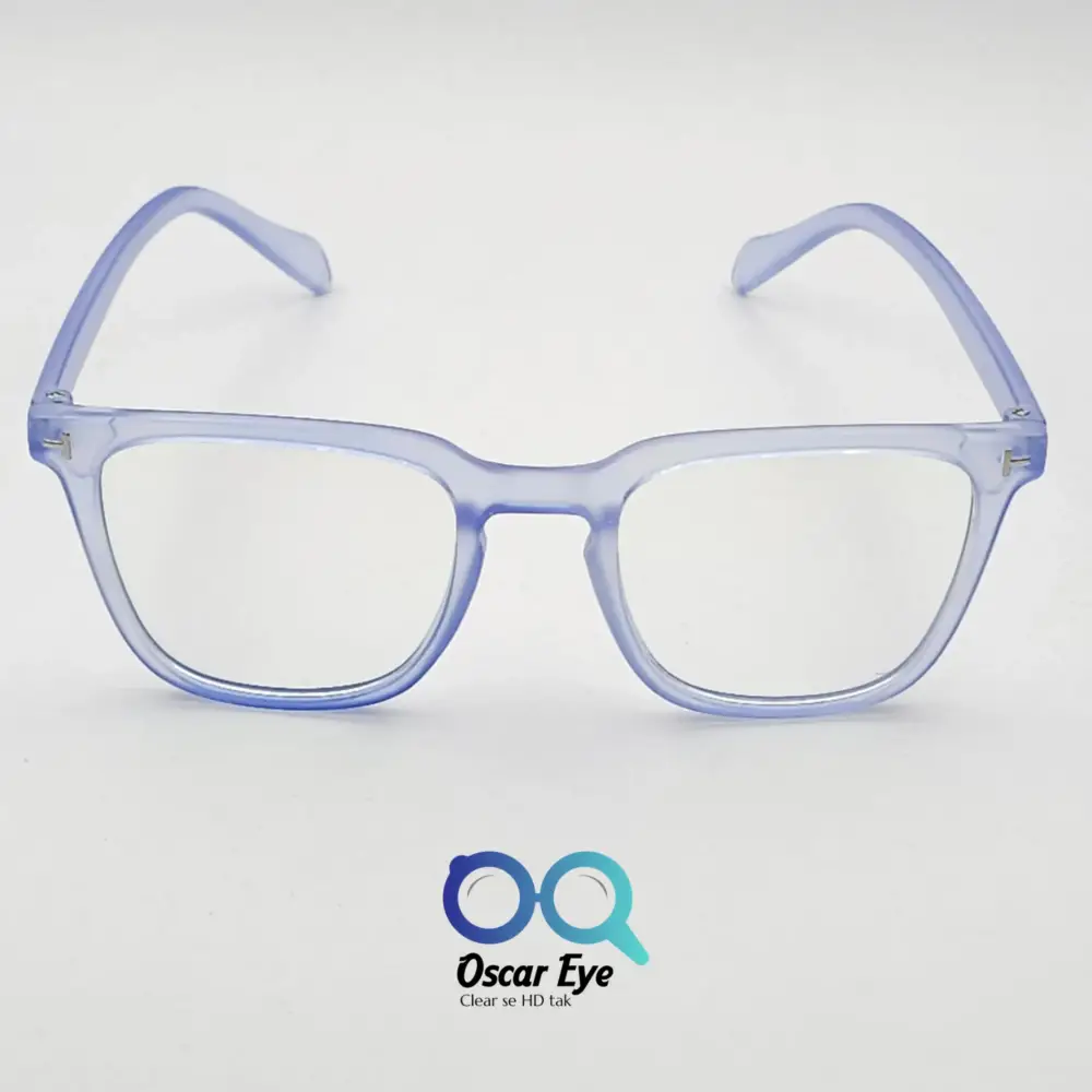 Matte Blue retro square wayfarer eyeglasses with UV protection |OscarEye|