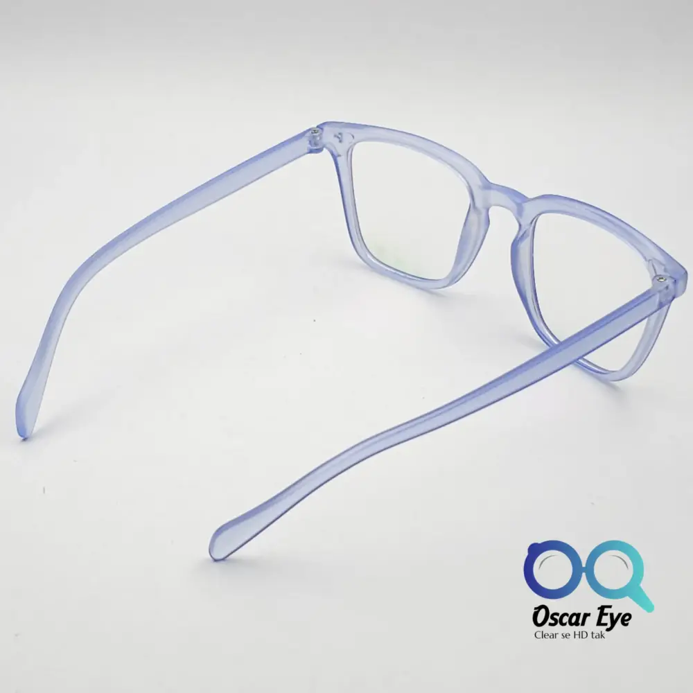 Matte Blue retro square wayfarer eyeglasses with UV protection |OscarEye|