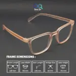 Matte Orange retro square wayfarer eyeglasses with UV protection |OscarEye|