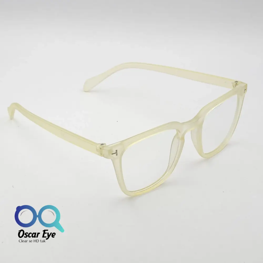 Matte Yellow retro square wayfarer eyeglasses with UV protection |OscarEye|