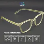 Matte Yellow retro square wayfarer eyeglasses with UV protection |OscarEye|