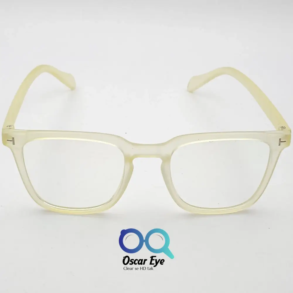 Matte Yellow retro square wayfarer eyeglasses with UV protection |OscarEye|