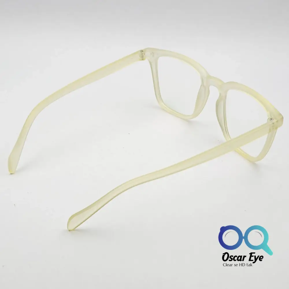 Matte Yellow retro square wayfarer eyeglasses with UV protection |OscarEye|