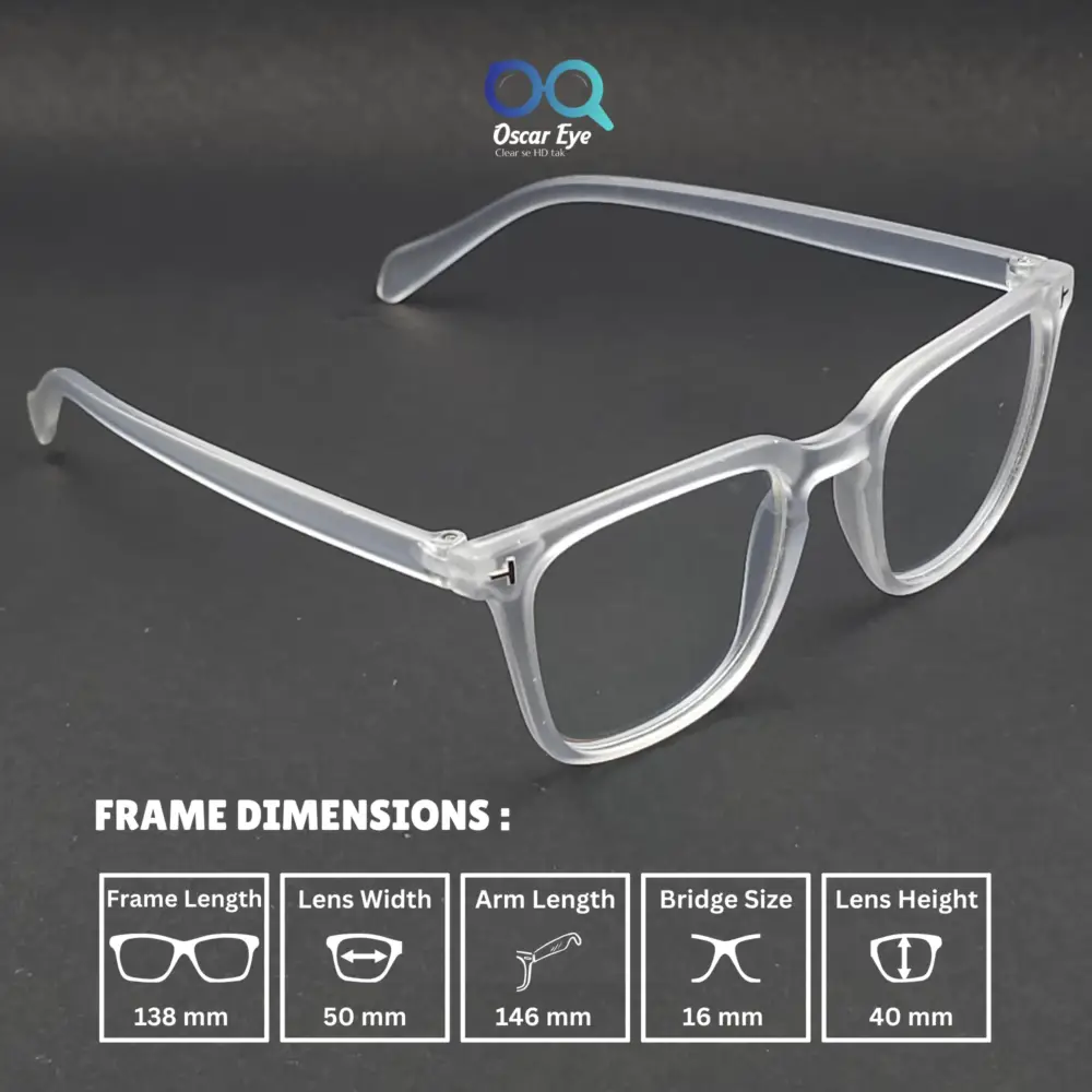 Matte White retro square wayfarer eyeglasses with UV protection |OscarEye|