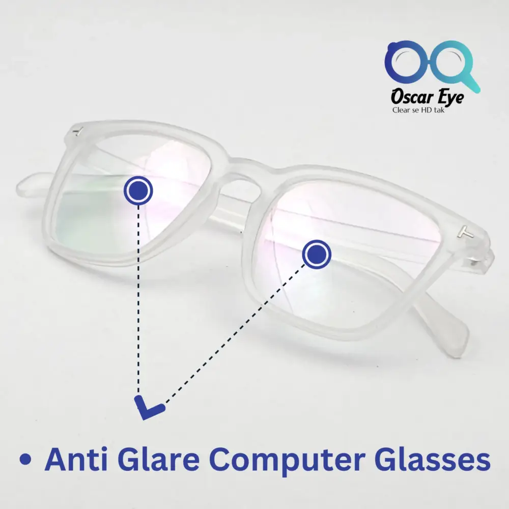 Matte White retro square wayfarer eyeglasses with UV protection |OscarEye|