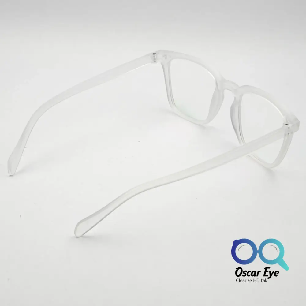 Matte White retro square wayfarer eyeglasses with UV protection |OscarEye|