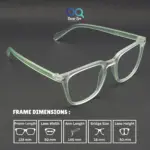 Matte Green retro square wayfarer eyeglasses with UV protection |OscarEye|