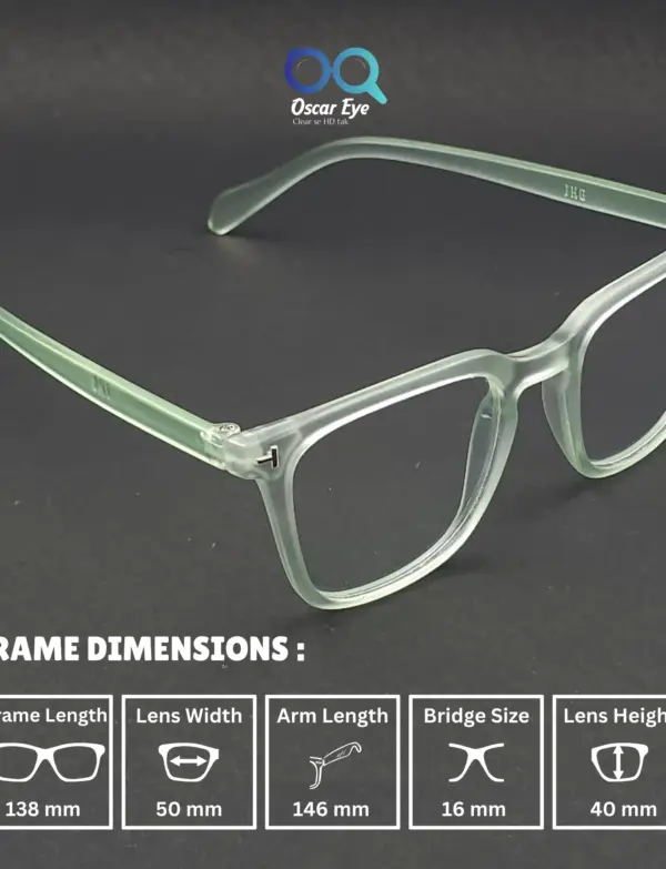 Matte Green retro square wayfarer eyeglasses with UV protection |OscarEye|