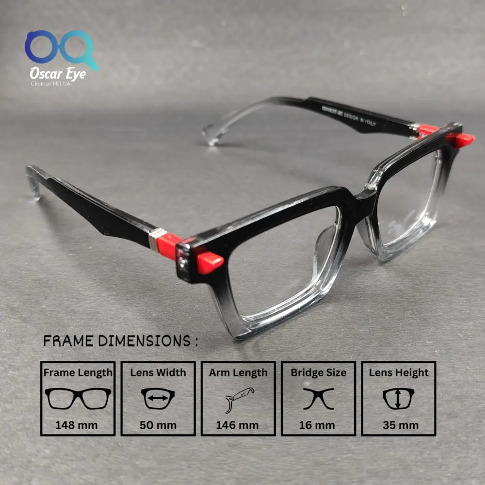 Square Black & White Trending Computer Glasses|OscarEye|