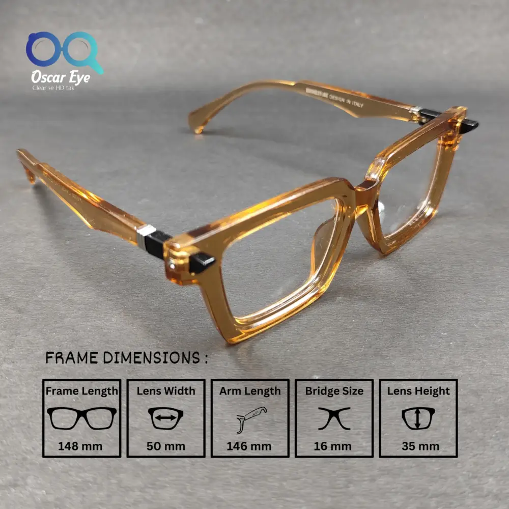 Retro Square Rusty Orange Trending Computer Glasses |OscarEye|