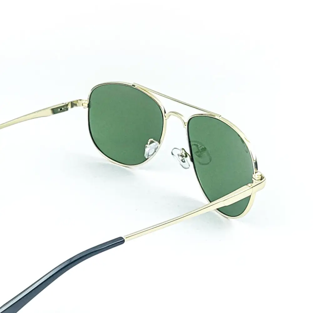 Golden Green Retro Aviator Metal Power Sunglasses|OscarEye|