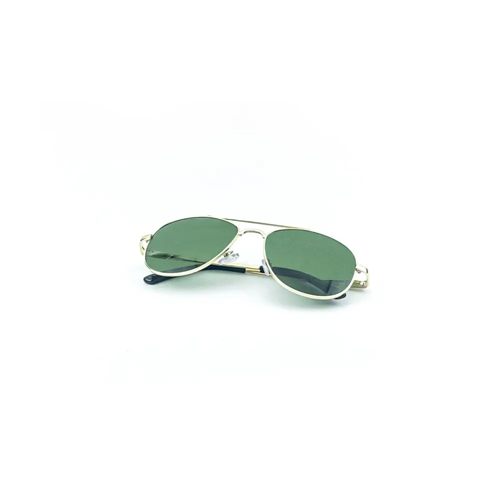 Golden Green Retro Aviator Metal Power Sunglasses|OscarEye|