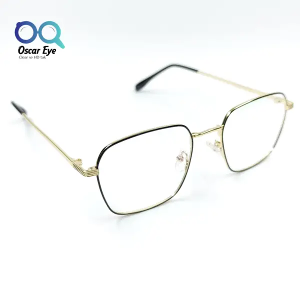 Retro Square Golden Metallic Imported Eyeglasses |OscarEye|