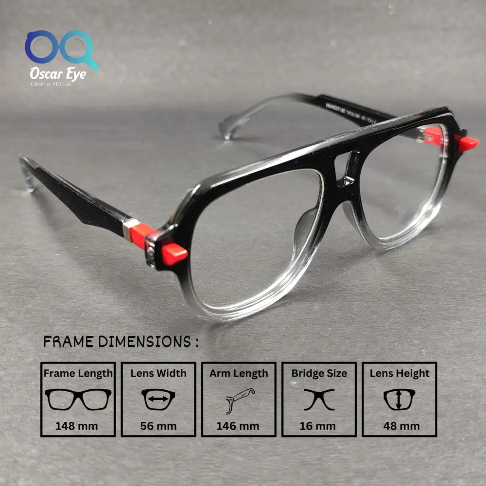 Black & Clear Latest Round UV-400 Computer Glasses |OscarEye|