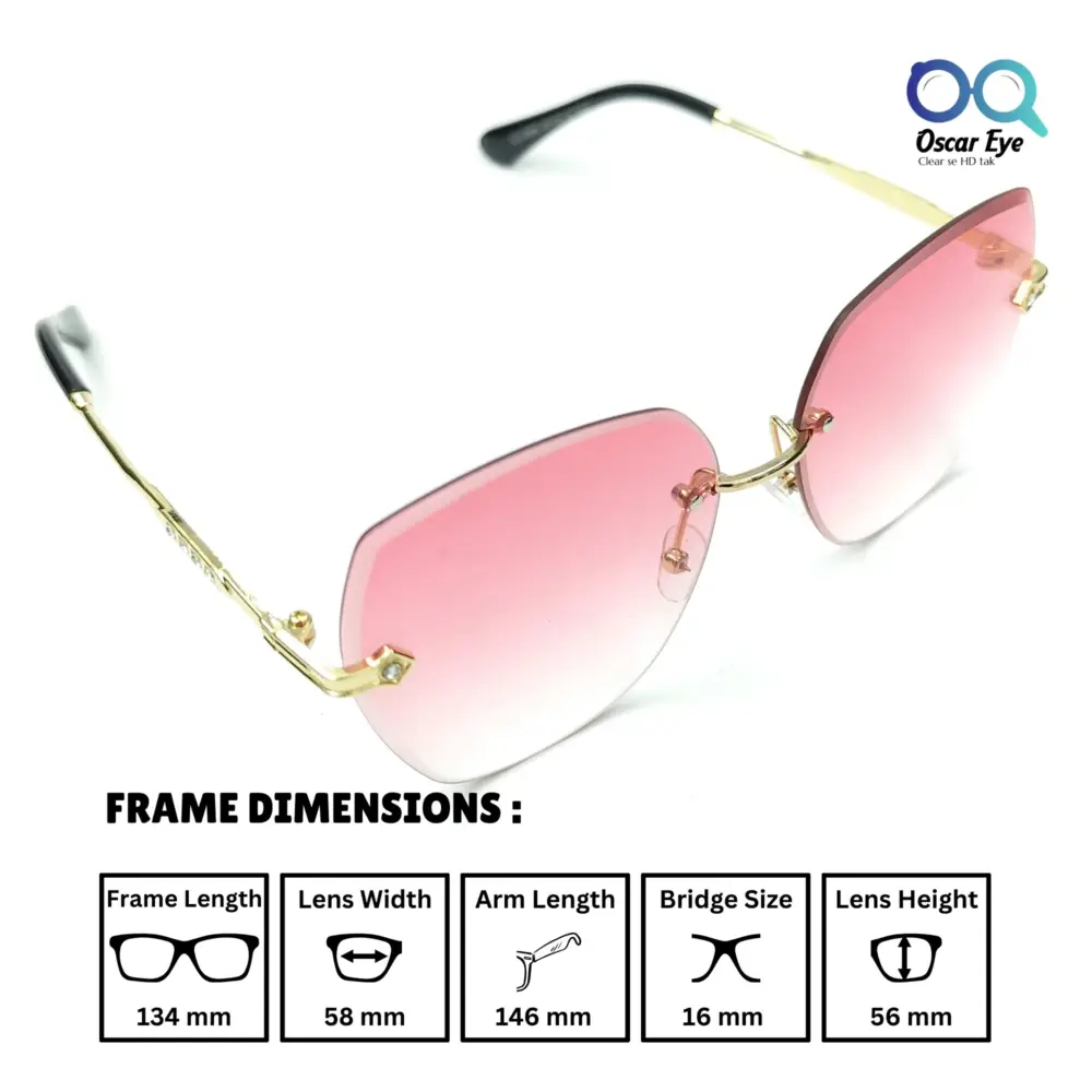 Pink Retro Square Over size Butterfly Sunglasses |OscarEye|