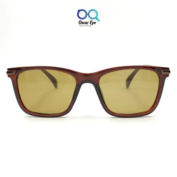 Brown Rectangular Wayfarer Power Sunglasses |OscarEye|