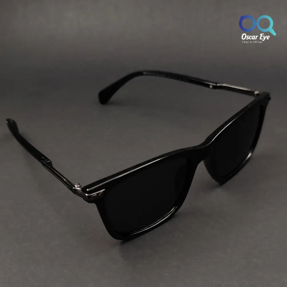 Black Rectangular Wayfarer Power Sunglasses |OscarEye|