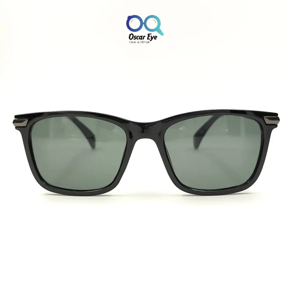 Black Rectangular Wayfarer Power Sunglasses |OscarEye|