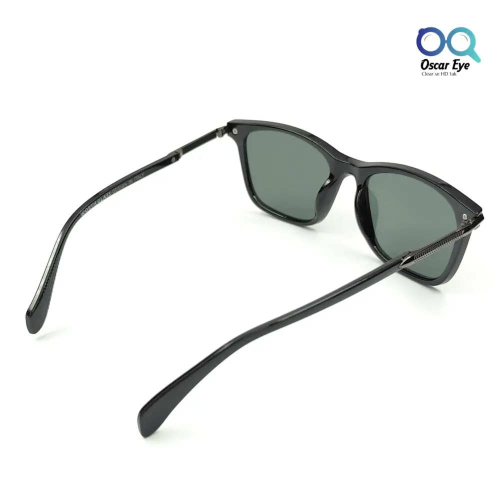 Black Rectangular Wayfarer Power Sunglasses |OscarEye|