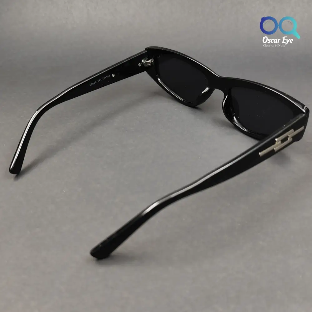 Black Rectangular CatEye Power Sunglasses |OscarEye|