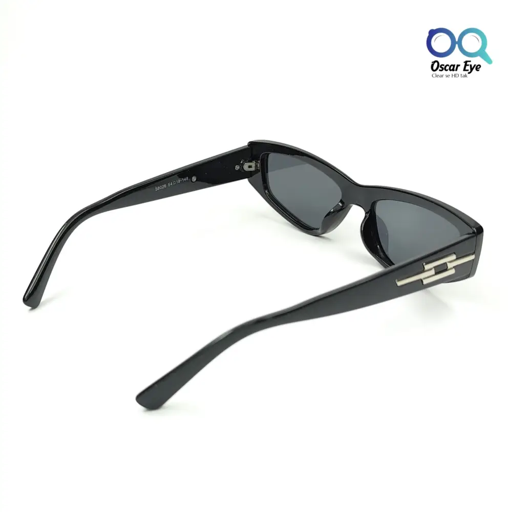 Black Rectangular CatEye Power Sunglasses |OscarEye|