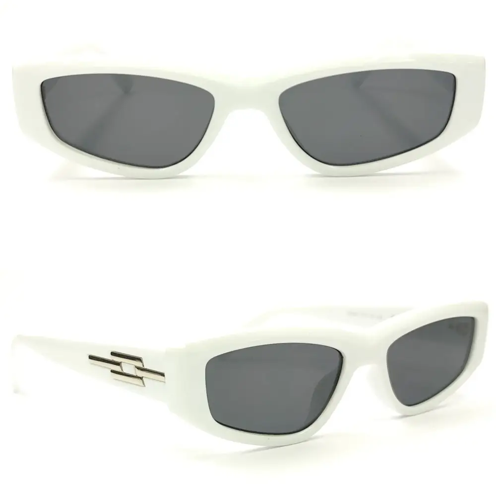 Retro White Rectangular CatEye Power Sunglasses |OscarEye|