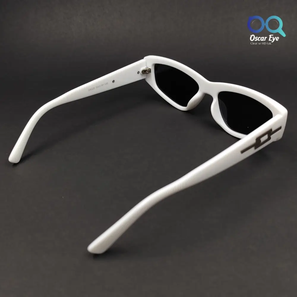 Retro White Rectangular CatEye Power Sunglasses |OscarEye|