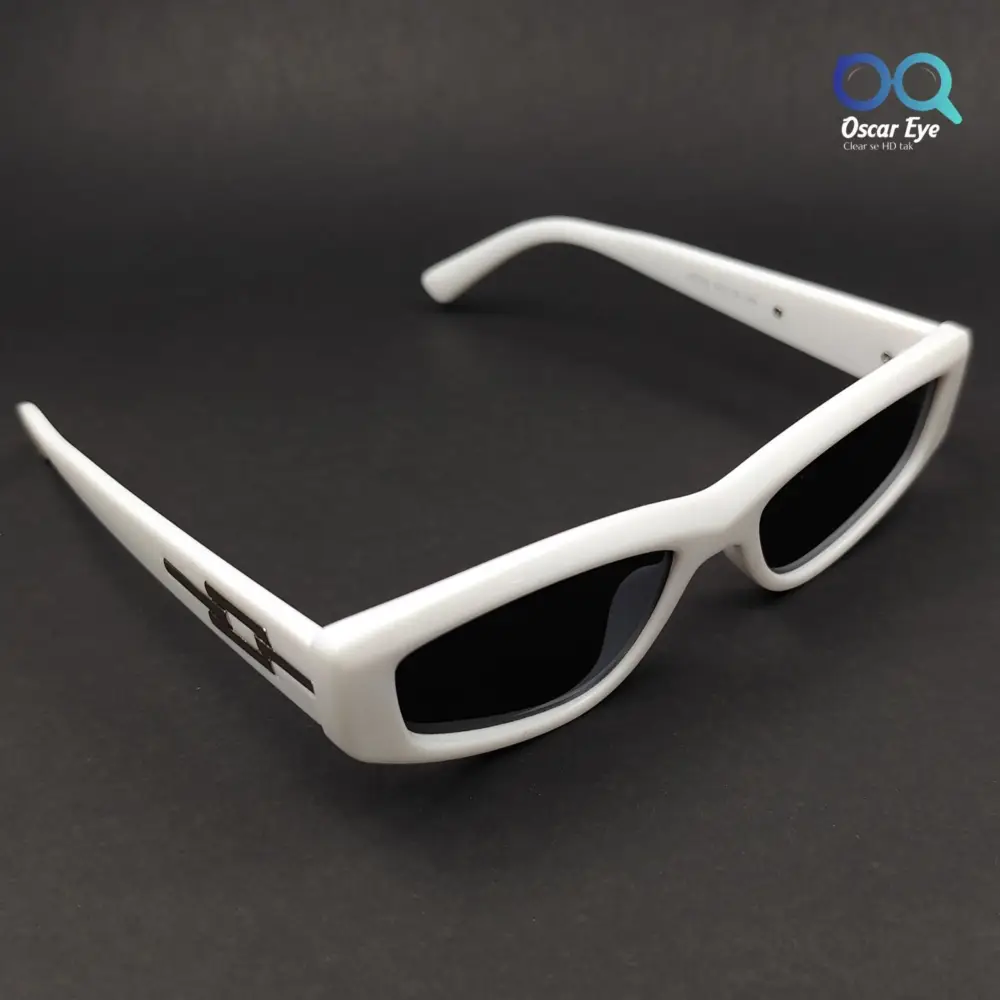 Retro White Rectangular CatEye Power Sunglasses |OscarEye|