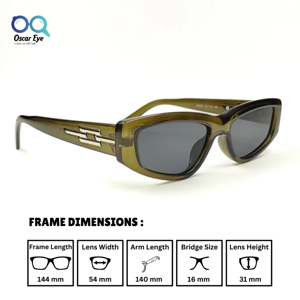 Retro Green Rectangular CatEye Power Sunglasses |OscarEye|