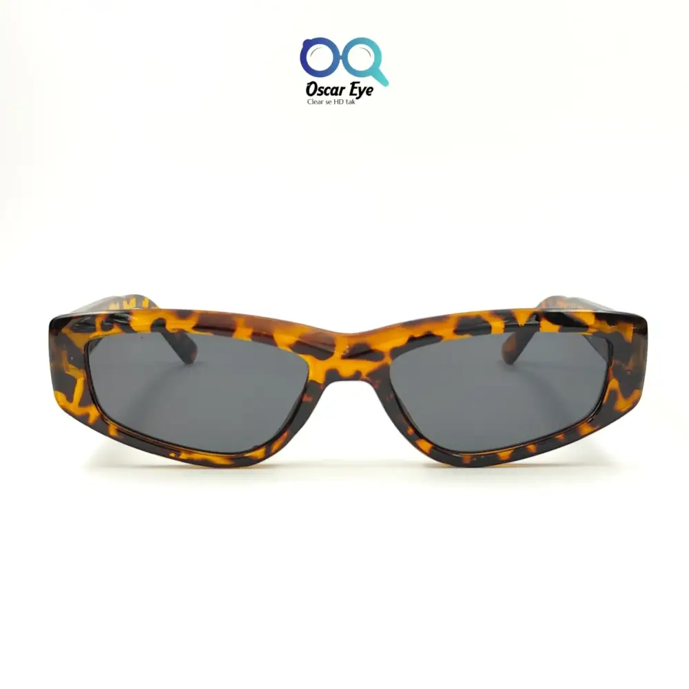 Leopard Black Rectangular CatEye Power Sunglasses |OscarEye|