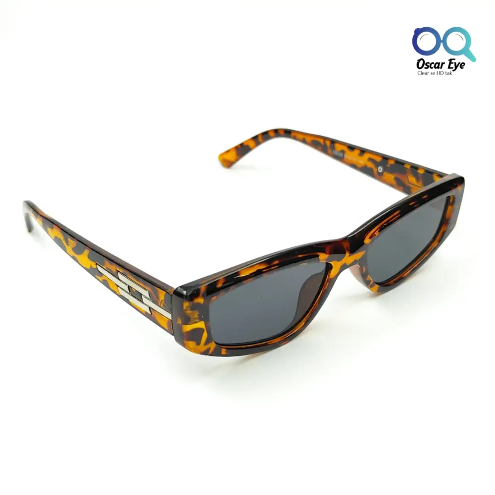 Leopard Black Rectangular CatEye Power Sunglasses |OscarEye|