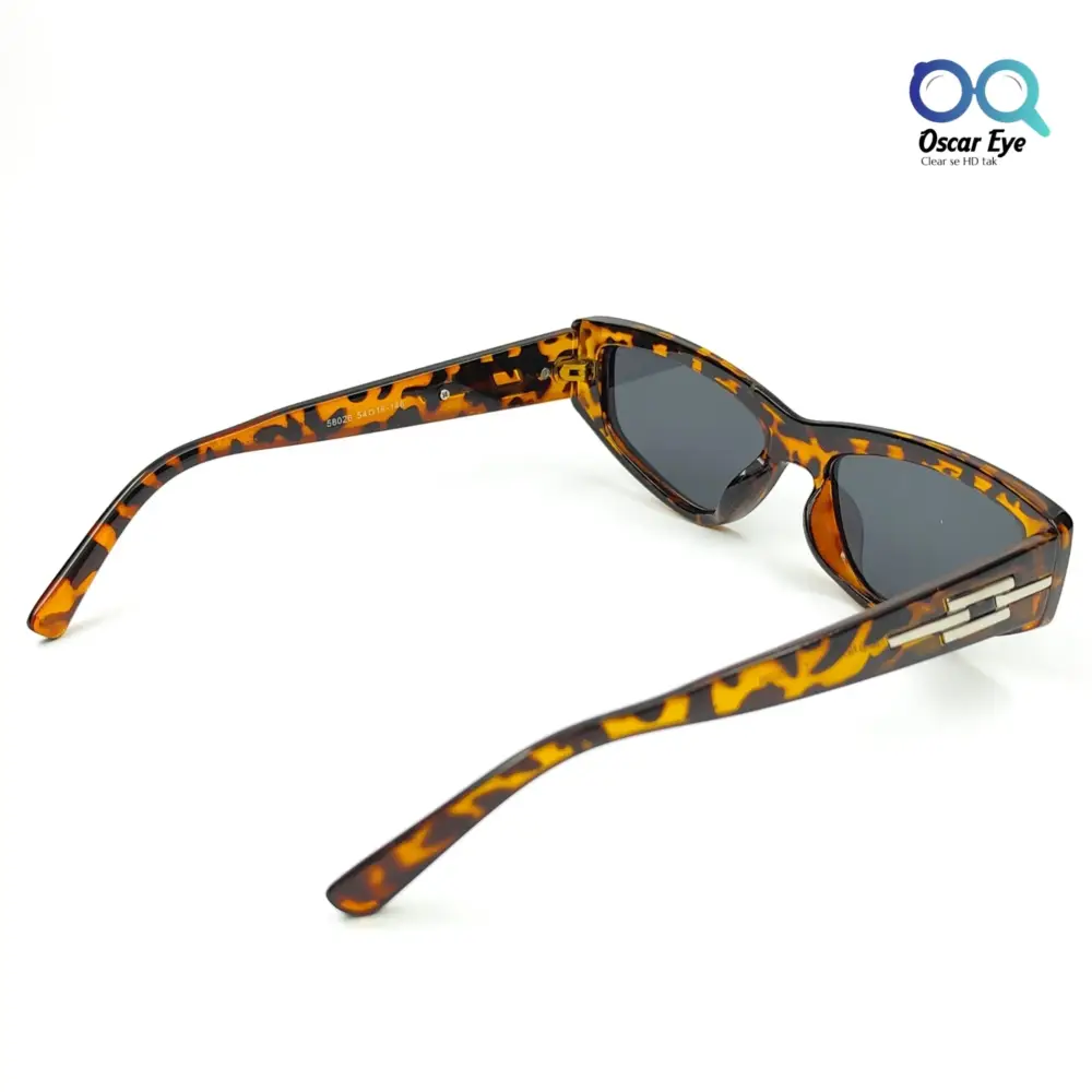 Leopard Black Rectangular CatEye Power Sunglasses |OscarEye|