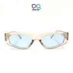 Transparent Pink Blue Rectangular CatEye Power Sunglasses