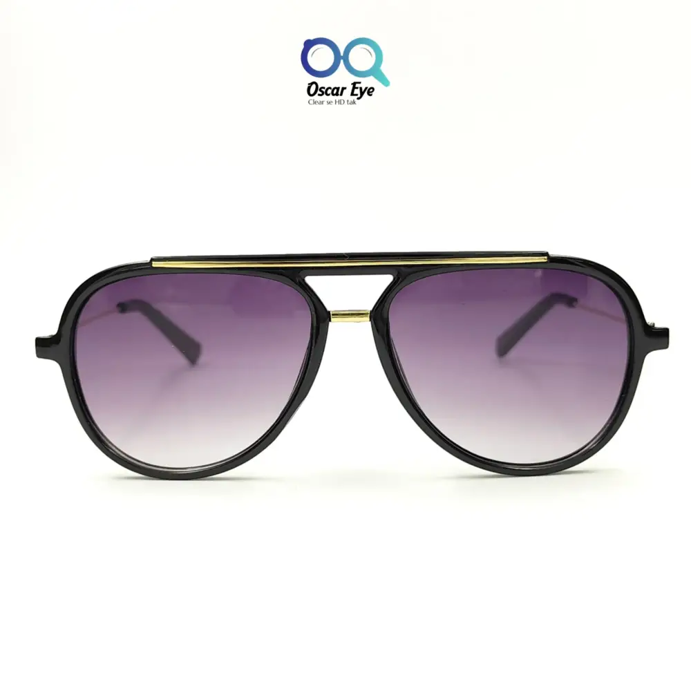 Black Purple Round Aviator Power Sunglasses |OscarEye|