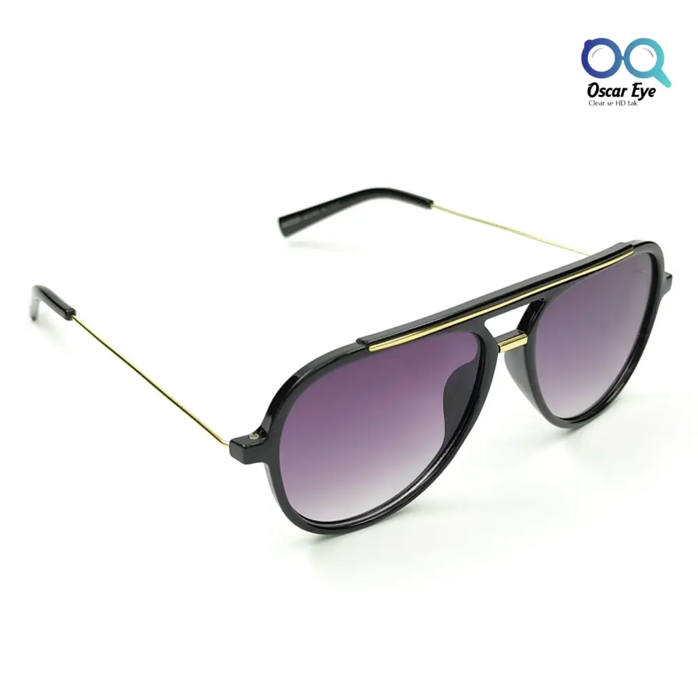 Black Purple Round Aviator Power Sunglasses |OscarEye|