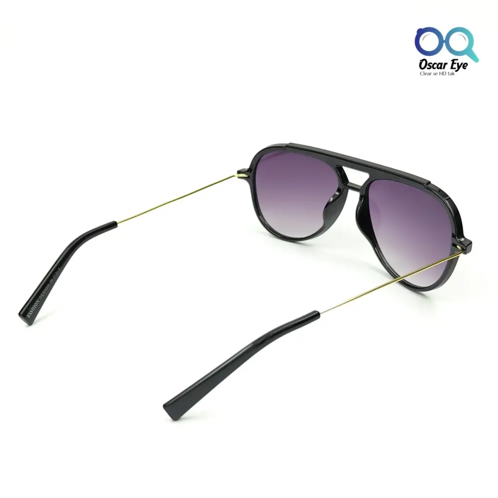 Black Purple Round Aviator Power Sunglasses |OscarEye|