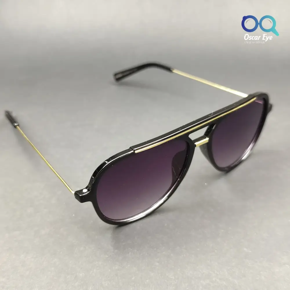 Black Purple Round Aviator Power Sunglasses |OscarEye|