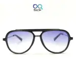 Black Blue Round Aviator Power Sunglasses |OscarEye|