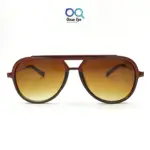 Matte Brown Trending Round Aviator Power Sunglasses |OscarEye|