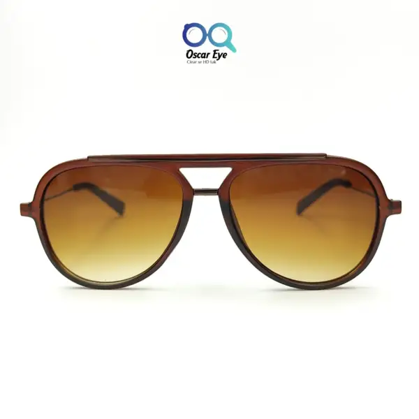 Matte Brown Trending Round Aviator Power Sunglasses |OscarEye|