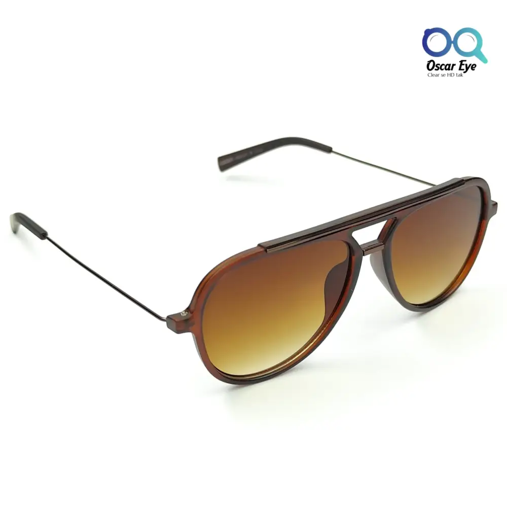 Matte Brown Trending Round Aviator Power Sunglasses |OscarEye|