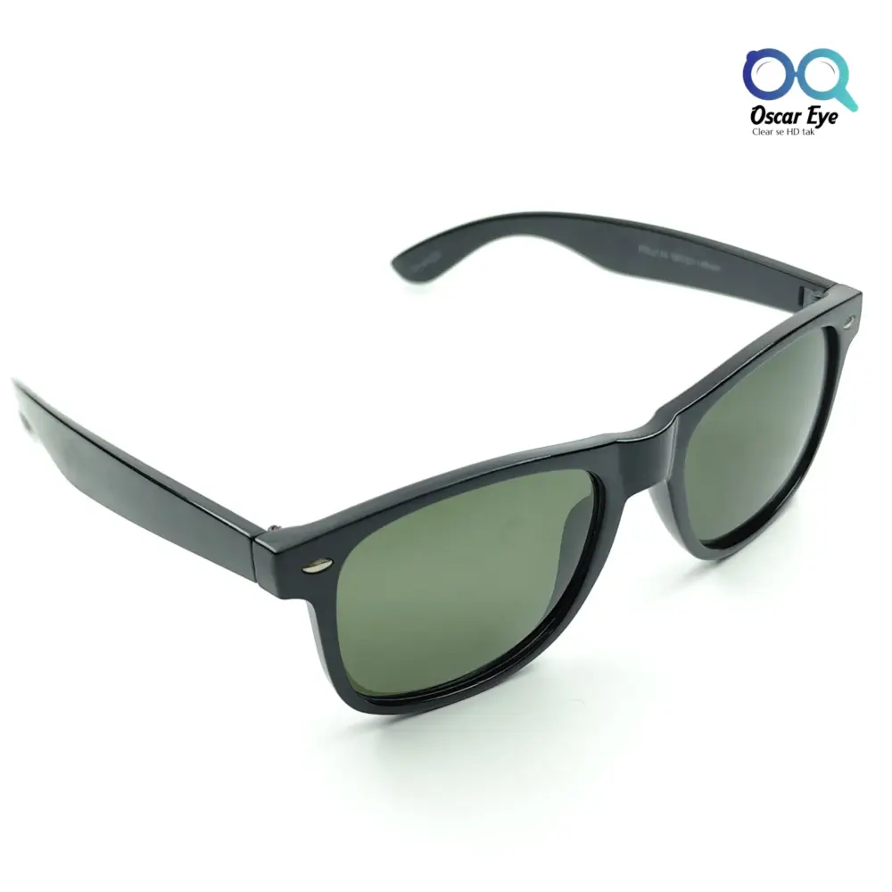 Black Green Wayfarer Polarized Power Sunglasses |OscarEye|