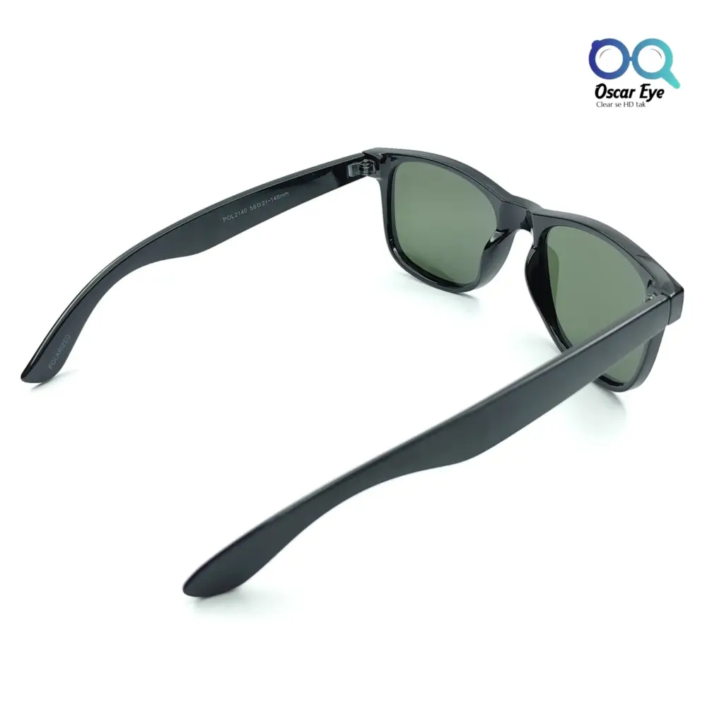 Black Green Wayfarer Polarized Power Sunglasses |OscarEye|